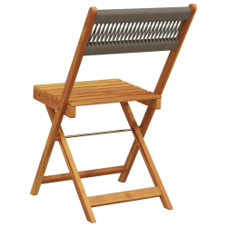 Składane krzesła ogrodowe, 6 szt., szare, lite drewno akacjowe