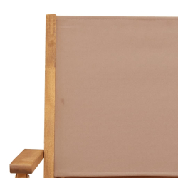 Składane krzesła ogrodowe, 6 szt., tkanina taupe i drewno