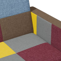 2-osobowa kanapa rozkładana z podnóżkiem, patchwork, tkanina