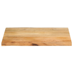 Blat stołu, 80x60x2,5 cm, naturalna krawędź, lite drewno mango