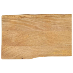 Blat stołu, 60x40x3,8 cm, naturalna krawędź, lite drewno mango