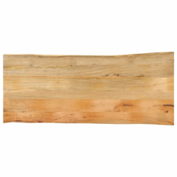 Blat stołu, 140x60x2,5 cm, naturalna krawędź, lite drewno mango