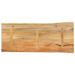 Blat stołu, 140x60x2,5 cm, naturalna krawędź, lite drewno mango