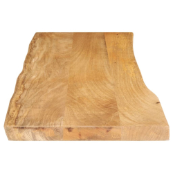 Blat stołu, 140x40x3,8 cm, naturalna krawędź, lite drewno mango
