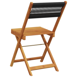 Składane krzesła ogrodowe, 4 szt., czarne, lite drewno akacjowe