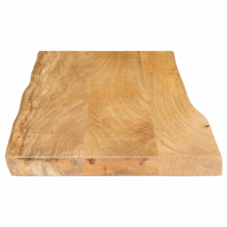 Blat stołu, 90x40x3,8 cm, naturalna krawędź, lite drewno mango