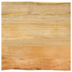 Blat stołu, 60x60x3,8 cm, naturalna krawędź, lite drewno mango
