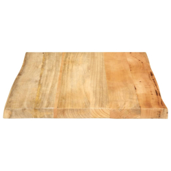 Blat stołu, 60x60x3,8 cm, naturalna krawędź, lite drewno mango