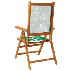 Rozkładane krzesła ogrodowe, 4 szt., zielona tkanina i drewno