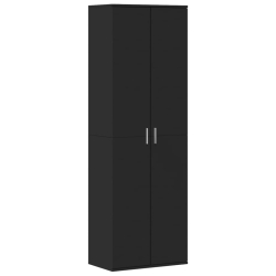 Wysoka szafka, czarna, 60x35x180 cm, materiał drewnopochodny
