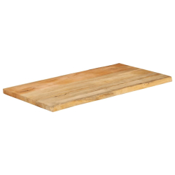 Blat stołu, 100x60x2,5 cm, naturalna krawędź, lite drewno mango