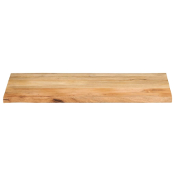Blat stołu, 100x60x2,5 cm, naturalna krawędź, lite drewno mango