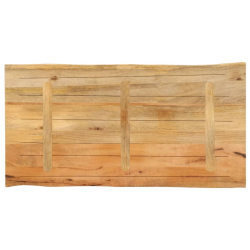 Blat stołu, 100x60x2,5 cm, naturalna krawędź, lite drewno mango
