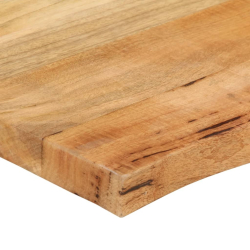 Blat stołu, 100x60x2,5 cm, naturalna krawędź, lite drewno mango