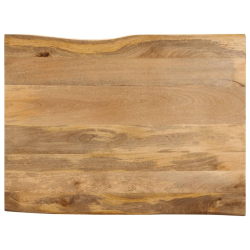 Blat stołu, 100x80x2,5 cm, naturalna krawędź, lite drewno mango