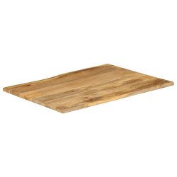 Blat stołu, 100x80x2,5 cm, naturalna krawędź, lite drewno mango