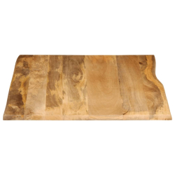 Blat stołu, 100x80x2,5 cm, naturalna krawędź, lite drewno mango