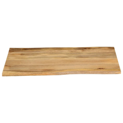 Blat stołu, 90x80x3,8 cm, naturalna krawędź, lite drewno mango