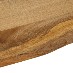Blat stołu, 90x80x3,8 cm, naturalna krawędź, lite drewno mango