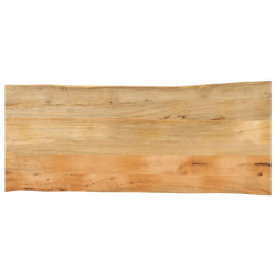 Blat stołu, 140x60x3,8 cm, naturalna krawędź, lite drewno mango