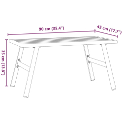 Stolik kawowy do ogrodu, czarny, 90x45x35 cm, malowana stal
