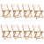 Składane krzesła ogrodowe, 8 szt., kremowa tkanina i drewno
