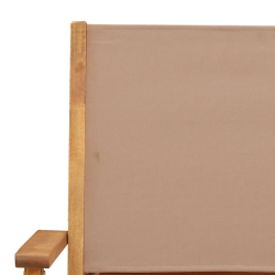 Składane krzesła ogrodowe, 4 szt., tkanina taupe i drewno