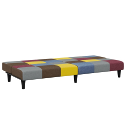 2-osobowa kanapa rozkładana z podnóżkiem, patchwork, tkanina