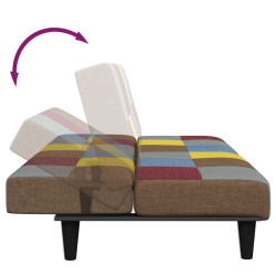 2-osobowa kanapa rozkładana z podnóżkiem, patchwork, tkanina