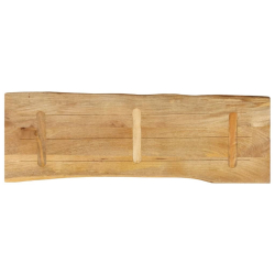 Blat stołu, 120x40x3,8 cm, naturalna krawędź, lite drewno mango