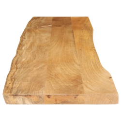 Blat stołu, 160x40x3,8 cm, naturalna krawędź, lite drewno mango