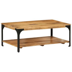 2-poziomowy stolik kawowy, 100x55x38 cm, drewno mango i stal
