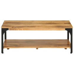 2-poziomowy stolik kawowy, 100x55x38 cm, drewno mango i stal
