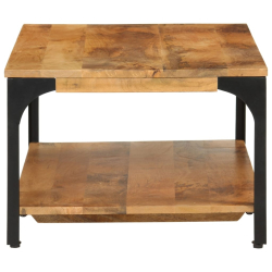 2-poziomowy stolik kawowy, 100x55x38 cm, drewno mango i stal