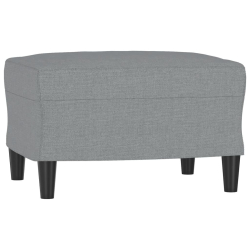 3-osobowa sofa z podnóżkiem, jasnoszara, 180 cm, tkaniną