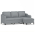 3-osobowa sofa z podnóżkiem, jasnoszara, 180 cm, tkaniną