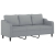 3-osobowa sofa z podnóżkiem, jasnoszara, 180 cm, tkaniną