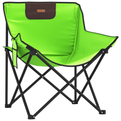 Krzesła turystyczne z kieszenią, składane, 2 szt., zielone