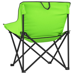 Krzesła turystyczne z kieszenią, składane, 2 szt., zielone