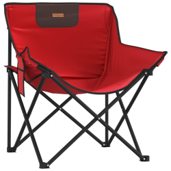 Krzesła turystyczne z kieszenią, składane, 2 szt., czerwone