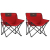 Krzesła turystyczne z kieszenią, składane, 2 szt., czerwone