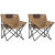 Krzesła turystyczne z kieszenią, składane, 2 szt., brązowe