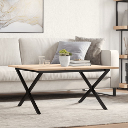 Stolik kawowy z nogami w kształcie litery X, 80x80x45 cm