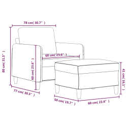 Fotel z podnóżkiem, ciemnozielony, 60 cm, obity aksamitem