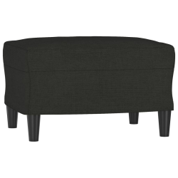 3-osobowa sofa z podnóżkiem, czarna, 180 cm, tkaniną