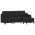 3-osobowa sofa z podnóżkiem, czarna, 180 cm, tkaniną