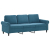 3-osobowa sofa z podnóżkiem, niebieska, 180 cm, aksamit