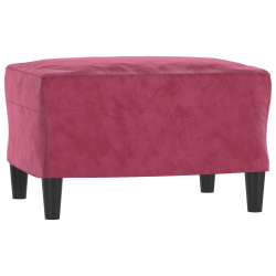 3-osobowa sofa z podnóżkiem winna czerwień 180 cm, aksamit