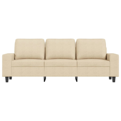 Sofa 3-osobowa, kremowa, 180 cm, tapicerowana tkaniną