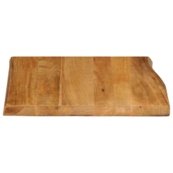 Blat stołu, 80x80x2,5 cm, naturalna krawędź, lite drewno mango
